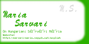 maria sarvari business card